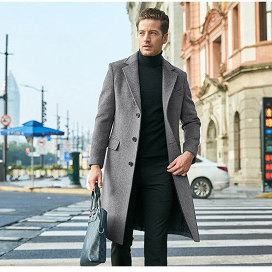 Herren Taillierter Wollmix-Mantel im klassischen Einreiher-Stil Shop Nory