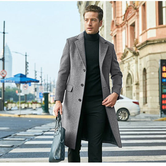 Herren Taillierter Wollmix-Mantel im klassischen Einreiher-Stil Shop Nory