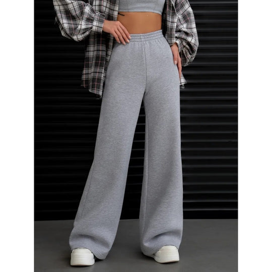 Damen nan fließende Palazzo-Loungehose mit extra weitem Bein elastischem Komfortbund und dezenten Eingrifftaschen Shop Nory