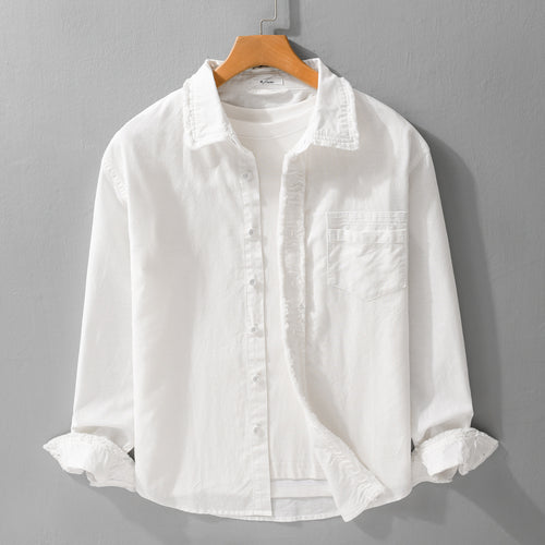 Herren Fransen-Overshirt aus Baumwollmix mit Brusttasche und Knopfleiste Shop Nory