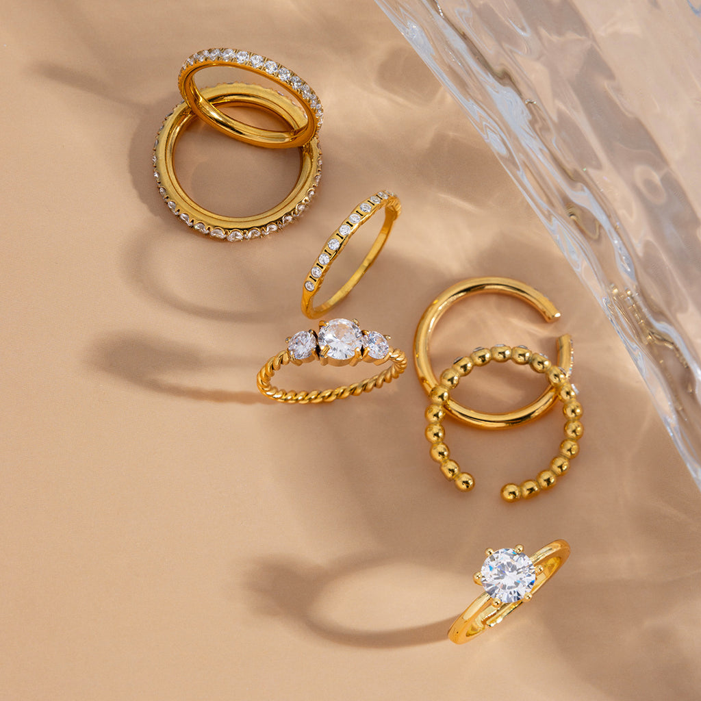 Damen Offener Ring mit funkelnden Zirkonia-Akzenten Shop Nory