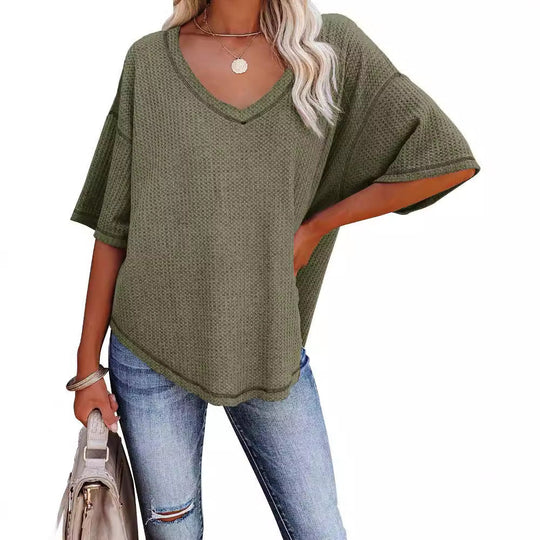 Damen lässiges Oversized-Oberteil mit strukturiertem WShopnorymuster