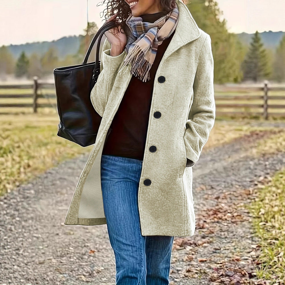 Damen wollähnlicher Teddy-Kurzmantel mit Stehkragen und seitlichen Eingrifftaschen Shop Nory