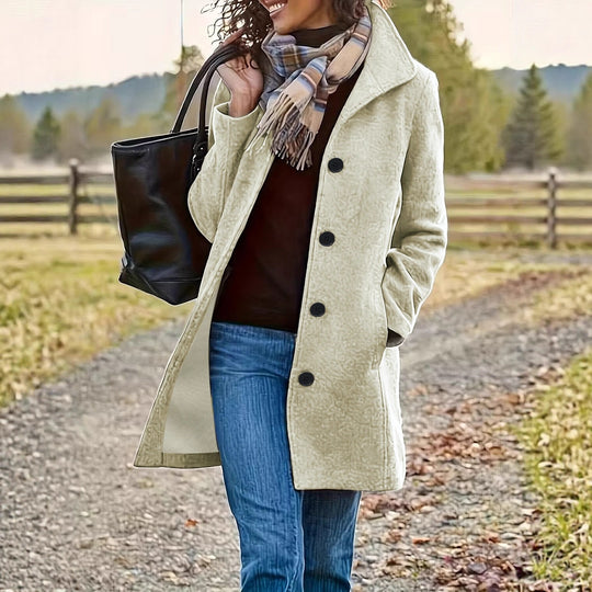 Damen wollähnlicher Teddy-Kurzmantel mit Stehkragen und seitlichen Eingrifftaschen Shop Nory