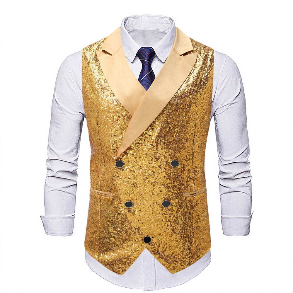 Herren Pailletten-Weste mit Schalkragen und Doppelreiher Shop Nory