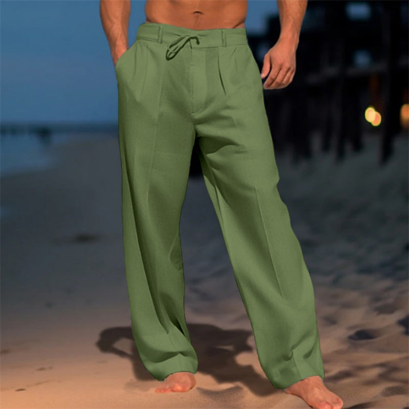 Herren weite Sommerhose mit elastischem Bund und praktischen Taschen