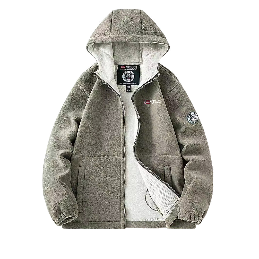 Damen Kapuzen-Fleecejacke mit Teddyfutter und durchgehendem Reißverschluss Shop Nory