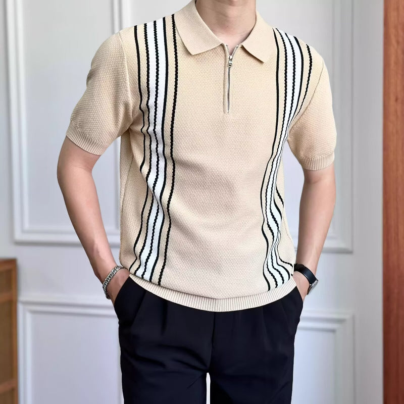 Herren Modisches Poloshirt mit Reißverschluss Shop Nory