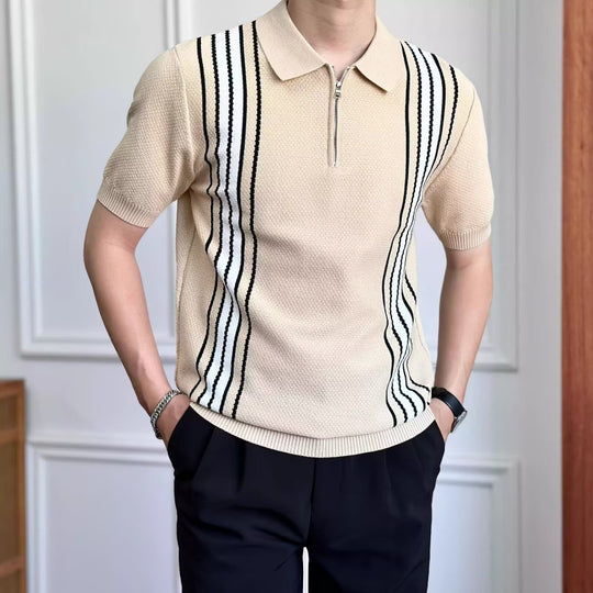 Herren Modisches Poloshirt mit Reißverschluss Shop Nory