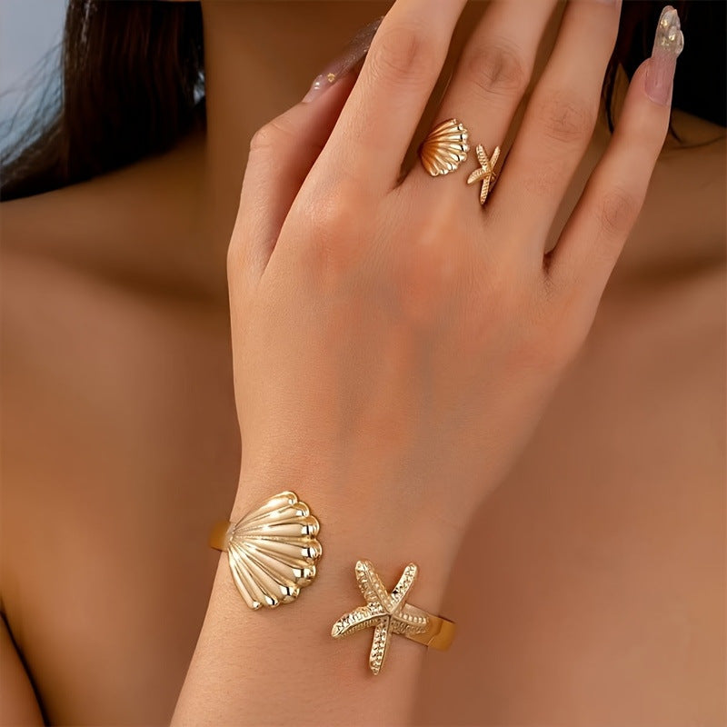 Damen Schmuckset mit maritimem Muschel- und Sternenmotiv Shop Nory
