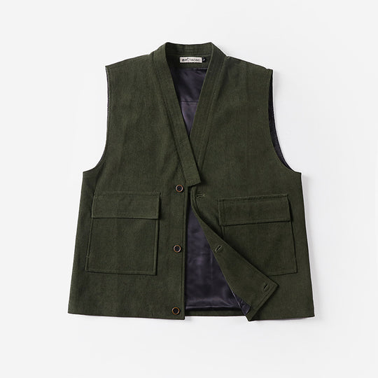 Herren Feincord-Weste mit aufgesetzten Taschen und Satinfutter Shop Nory