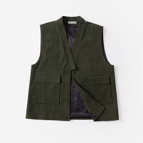 Herren Feincord-Weste mit aufgesetzten Taschen und Satinfutter Shop Nory