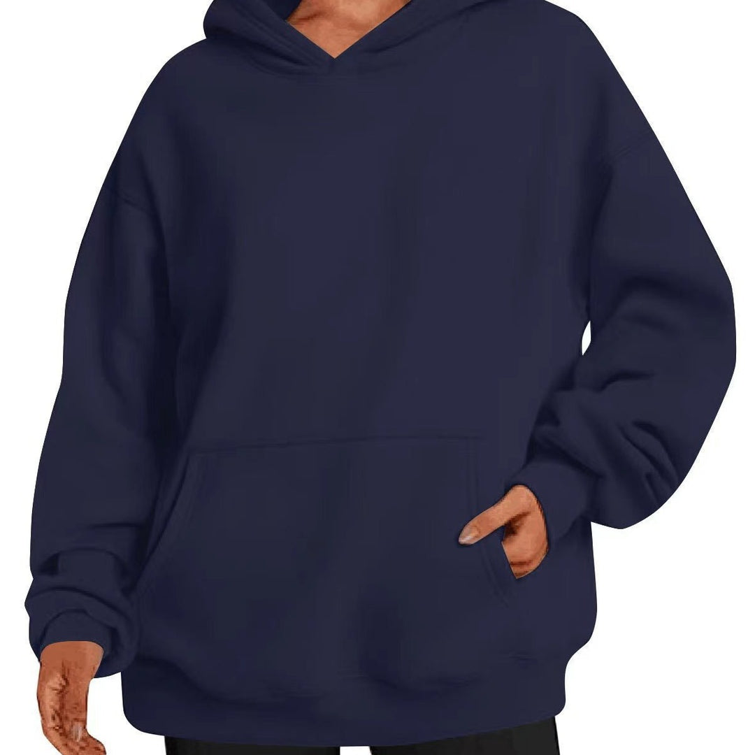 Damen nan extralanger Oversize-Kapuzenpullover im Boxy-Schnitt mit Kängurutasche und geripptem Abschluss Shop Nory