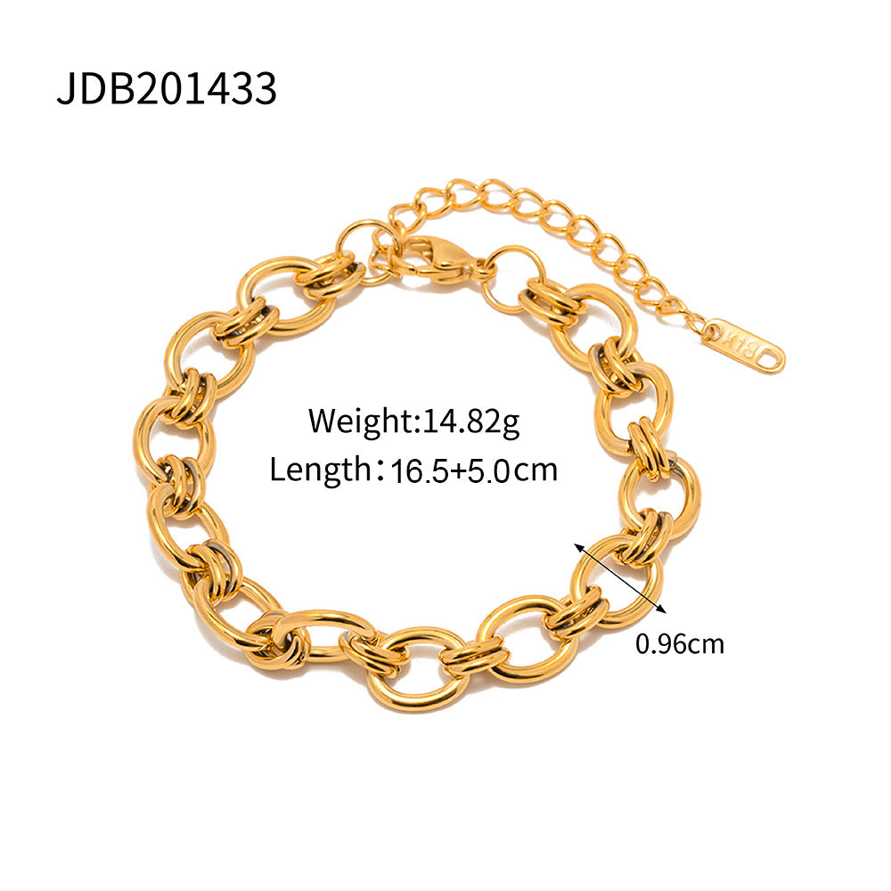Damen Armband mit luxuriösem Kettendesign aus hypoallergenem Edelstahl Shop Nory