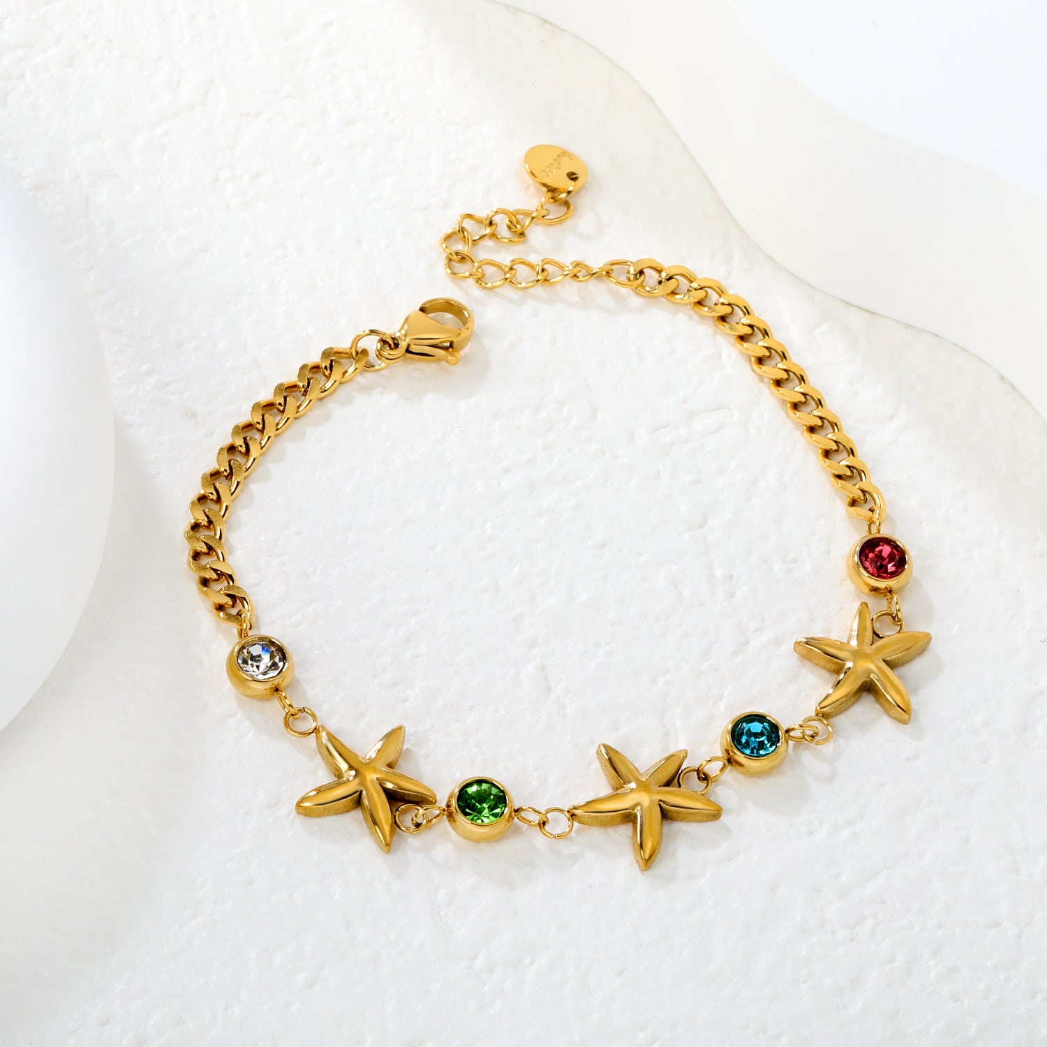 Damen Armband mit bunten Kristallen und maritimem Design Shop Nory