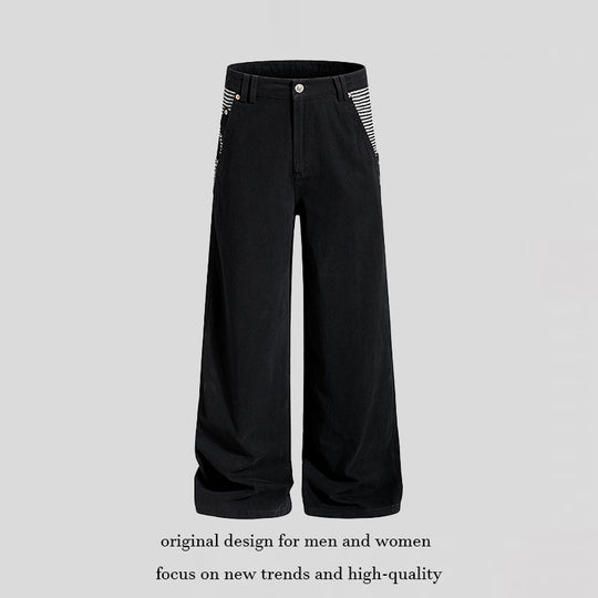 Damen Weite High‑Waist Culotte-Jeans im Palazzoschnitt mit kontrastierten Eingrifftaschen Shop Nory