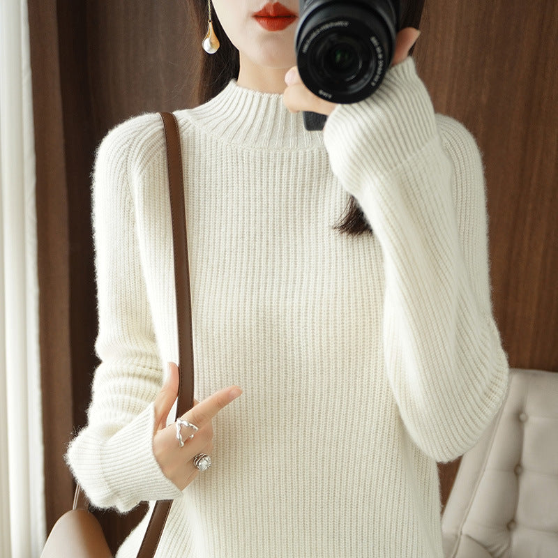 Damen Kurz-Stehkragenpullover aus feinem Feinstrick mit kaschmirähnlicher Weichheit und Raglanärmeln Shop Nory