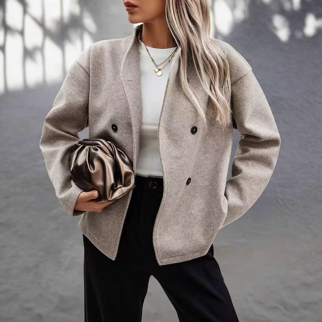 Damen Elegante und zeitlose wollene Blazerjacke