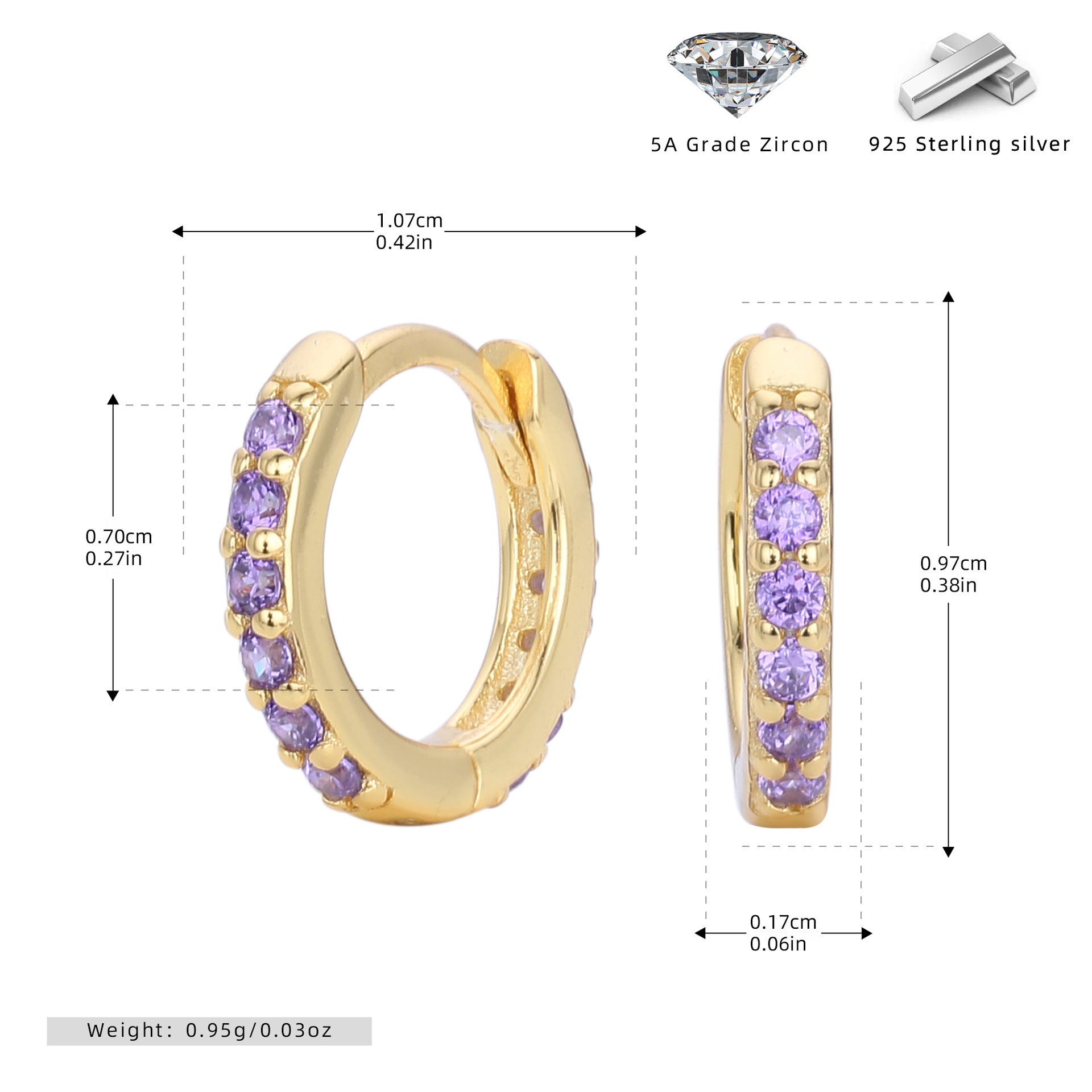 Damen Creolen mit funkelndem Zirkonbesatz aus 925 Sterling Silber Shop Nory