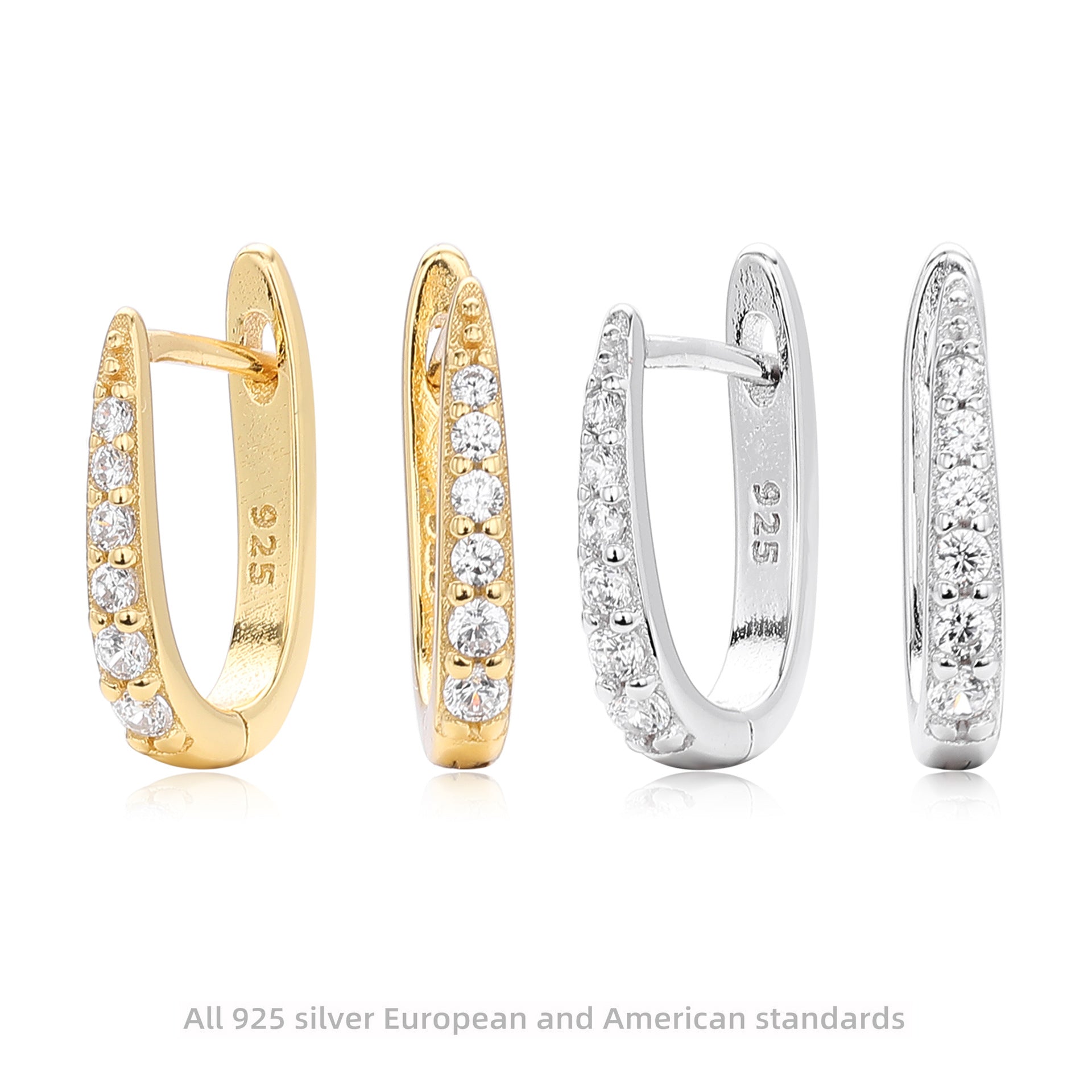 Damen Ohrhänger mit funkelndem Zirkonbesatz aus hochwertigem 925 Sterlingsilber Shop Nory