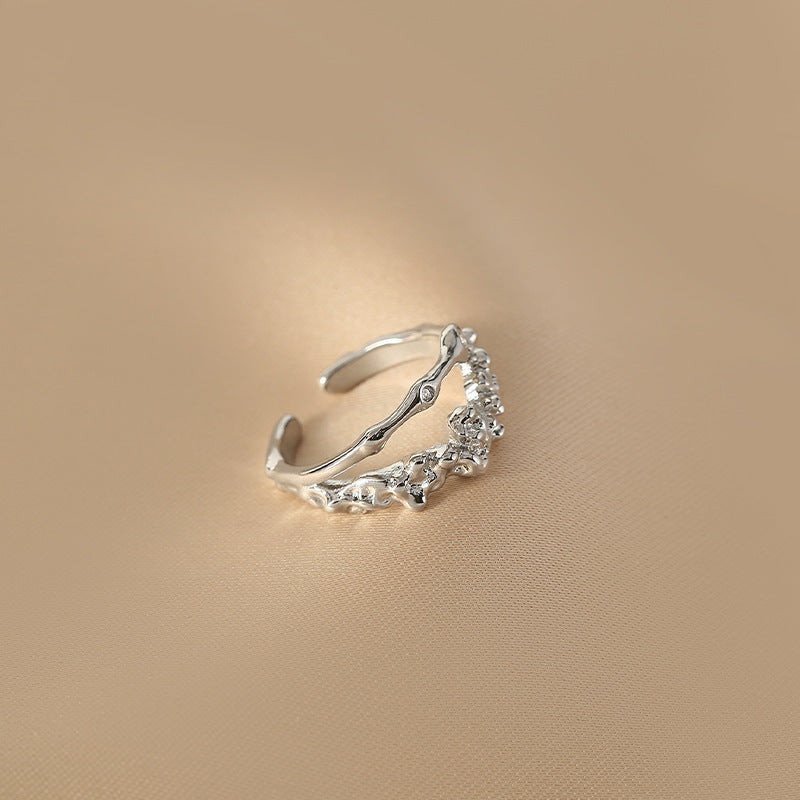 Damen Offener Ring mit organischem Design und funkelnden Akzenten Shop Nory