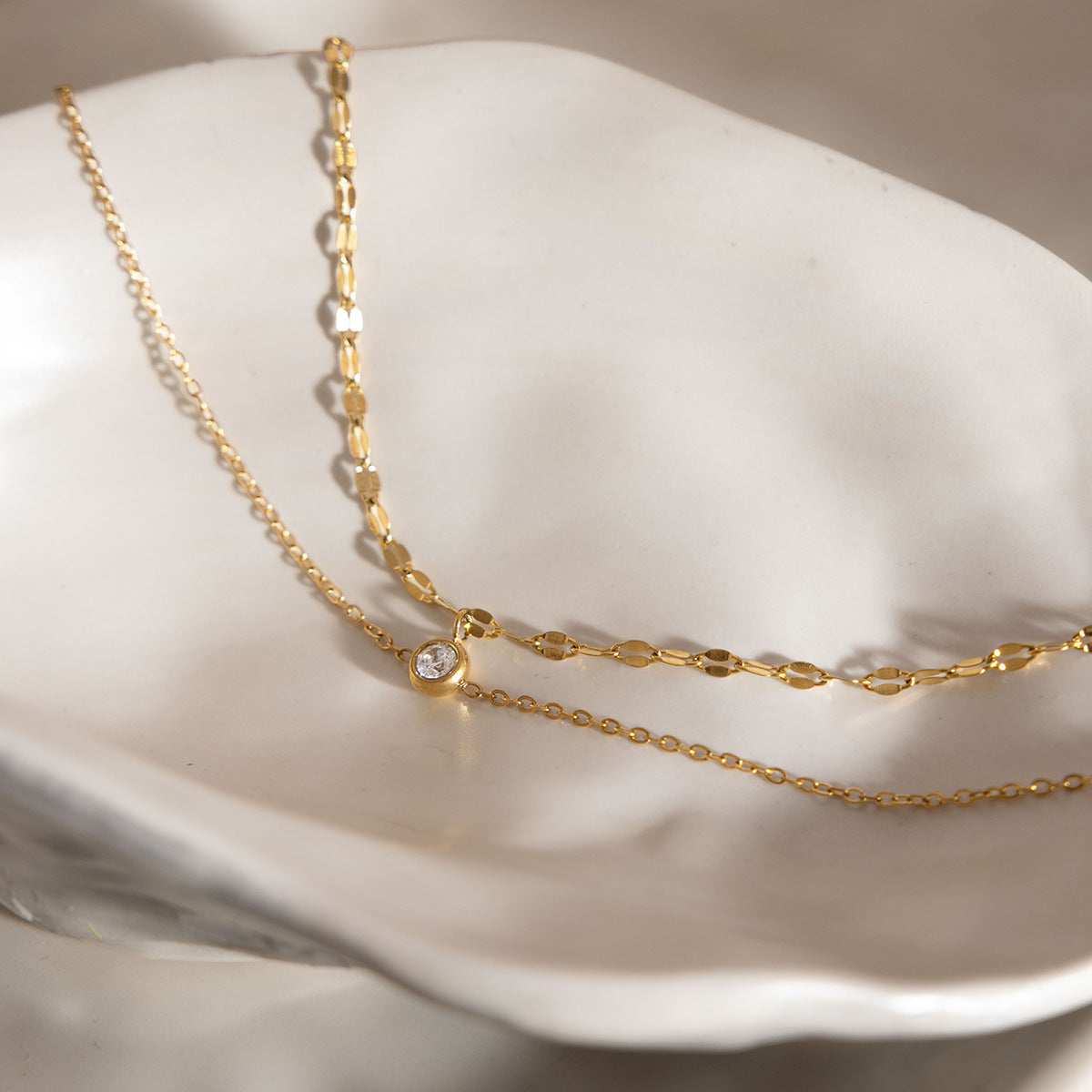 Damen Edelstahl Fusskettchen mit Zirkonia Shop Nory