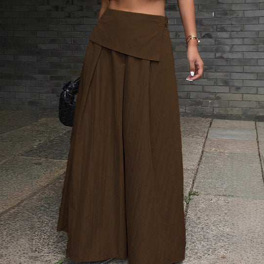 Damen Maxirock mit hoher Taille, Wickelbund und voluminösem Faltenfall Shop Nory