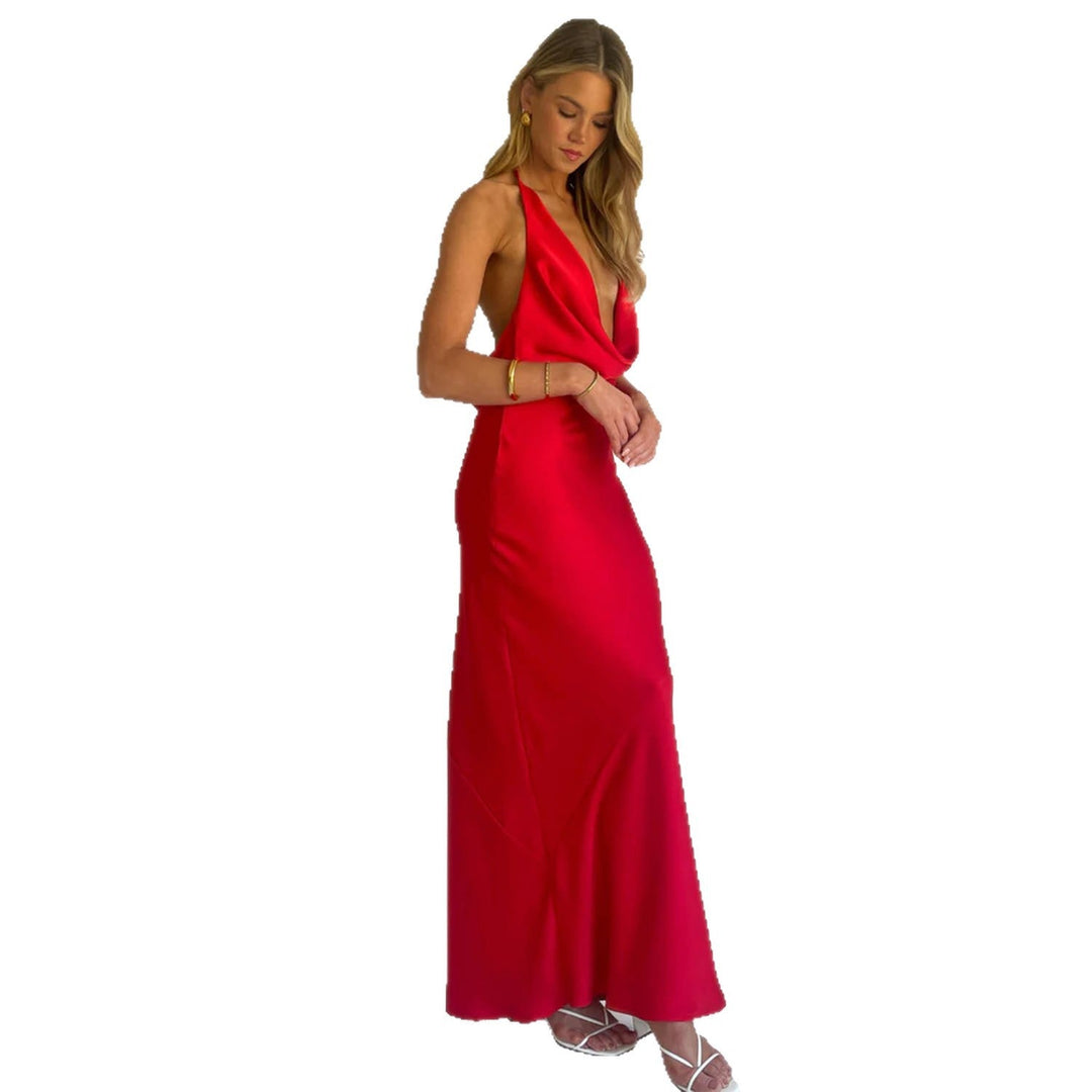 Damen Maxi-Kleid mit schulterfreiem Schnitt und elegantem Drapierungsdesign Shopnory