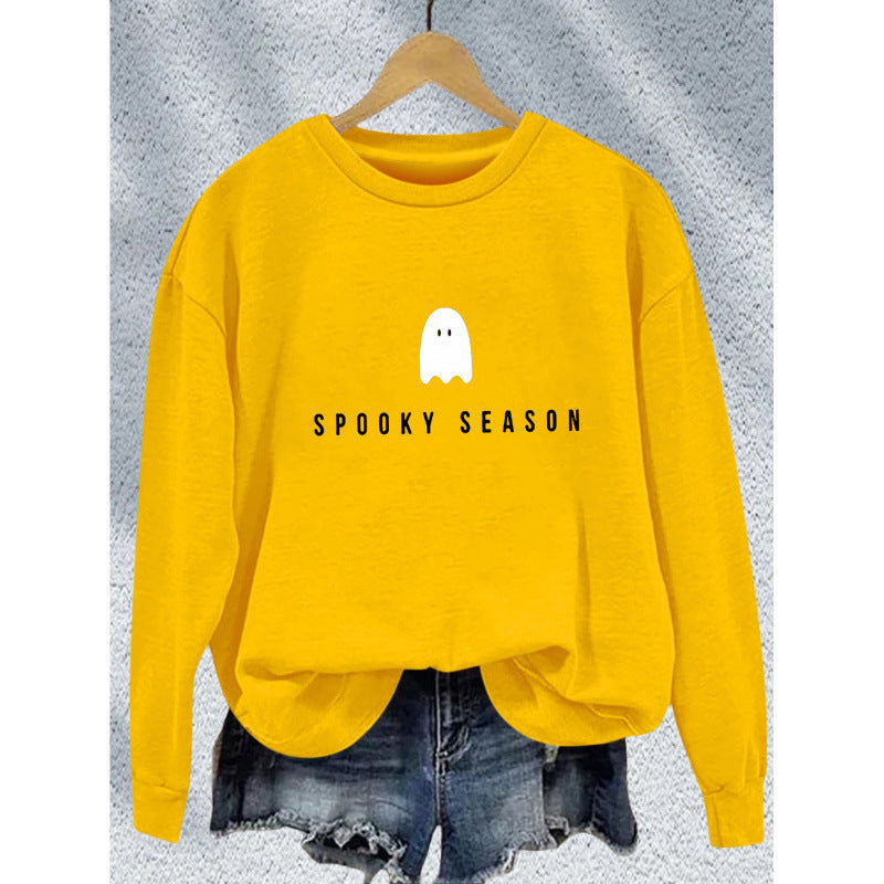 Unisex lässiges Halloween Sweatshirt mit Gespenst-Print und Oversize-Schnitt Shop Nory