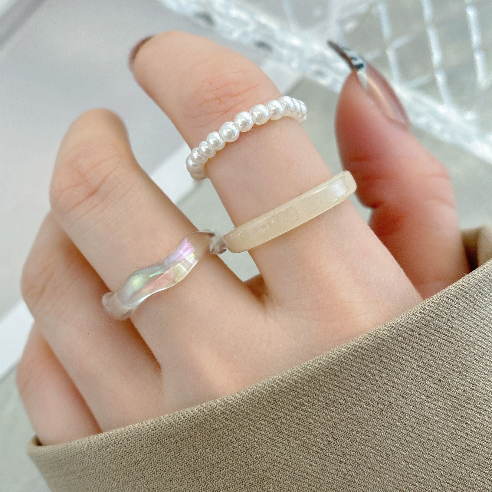 Damen Ring-Set mit einzigartigen Designs und eleganten Materialien Shop Nory