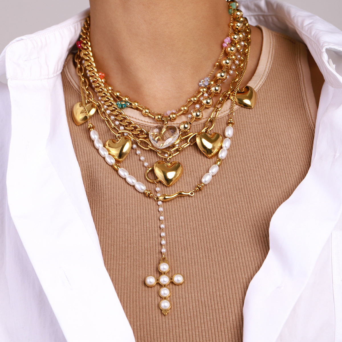 Damen Herzanhänger Halskette mit eleganter Goldfüllung Shop Nory