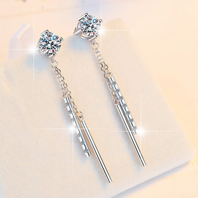 Damen Ohrstecker im modernen Design mit abnehmbaren Glitzerstäben Shop Nory