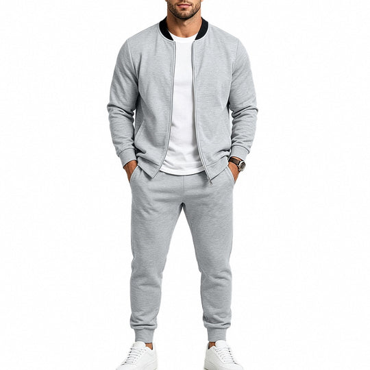 Herren Sportives Freizeit-Trainingsset mit Bomberjacke und tapered Jogginghose Shop Nory