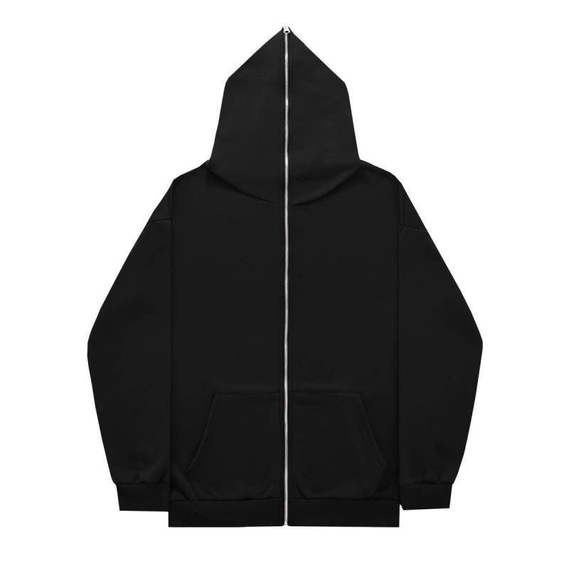 Unisex nan minimalistisch strukturierter Kapuzenzipper mit spitzer Kapuze, Kängurutasche und verstärkten Bündchen Shop Nory