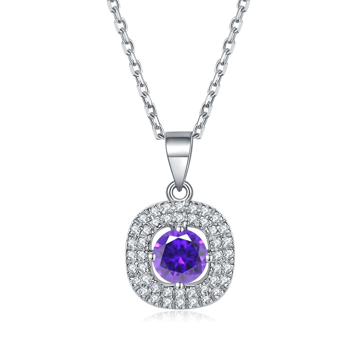 Damen Halskette mit elegantem blauen Zirkonia-Anhänger und funkelndem Kristallbesatz Shop Nory