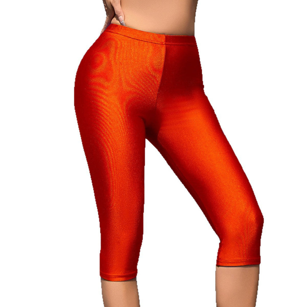 Damen Sportliche Leggings mit hochglänzendem Finish und weitem Schnitt