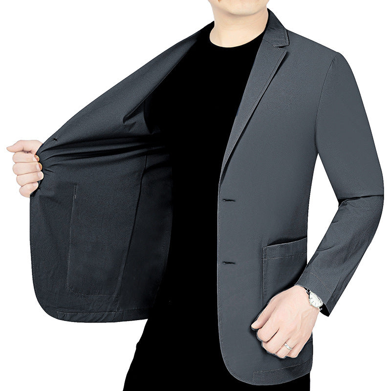 Herren legerer elastischer Sommerblazer mit dreiviertelärmeln und schlanker Passform Shop Nory