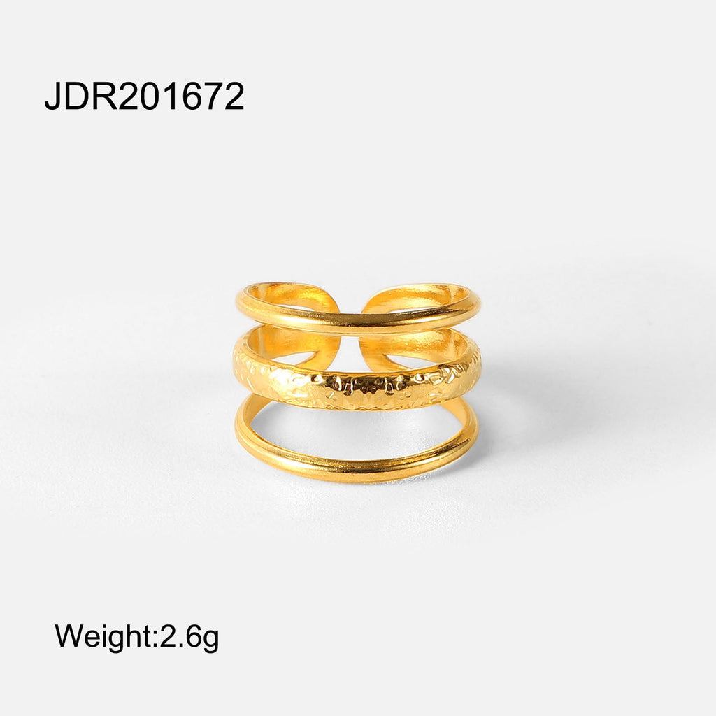 Damen Offener Ring mit elegantem Design und dreifacher Struktur Shop Nory