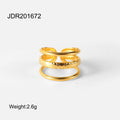 Damen Offener Ring mit elegantem Design und dreifacher Struktur Shop Nory