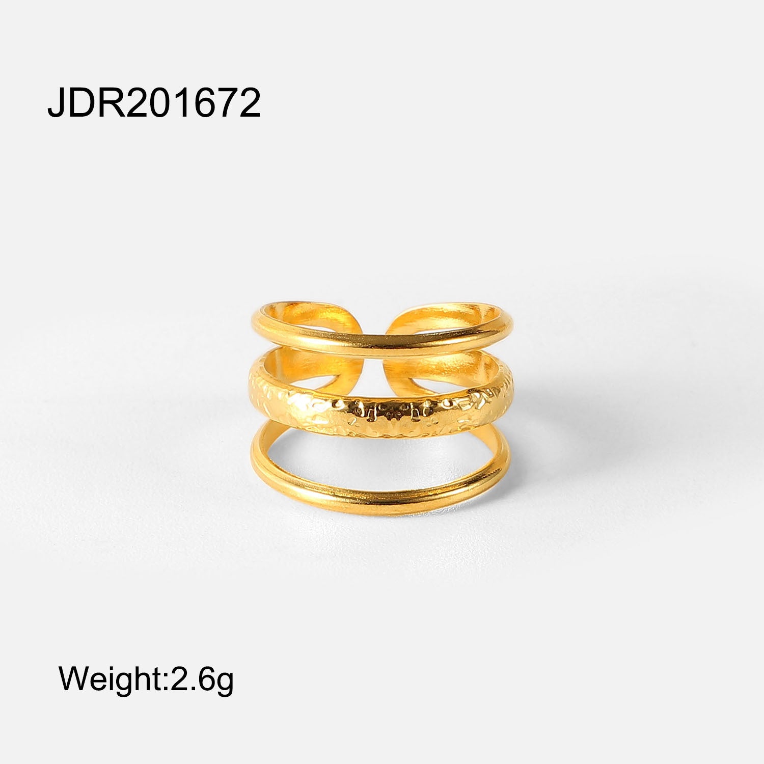 Damen Offener Ring mit elegantem Design und dreifacher Struktur Shop Nory