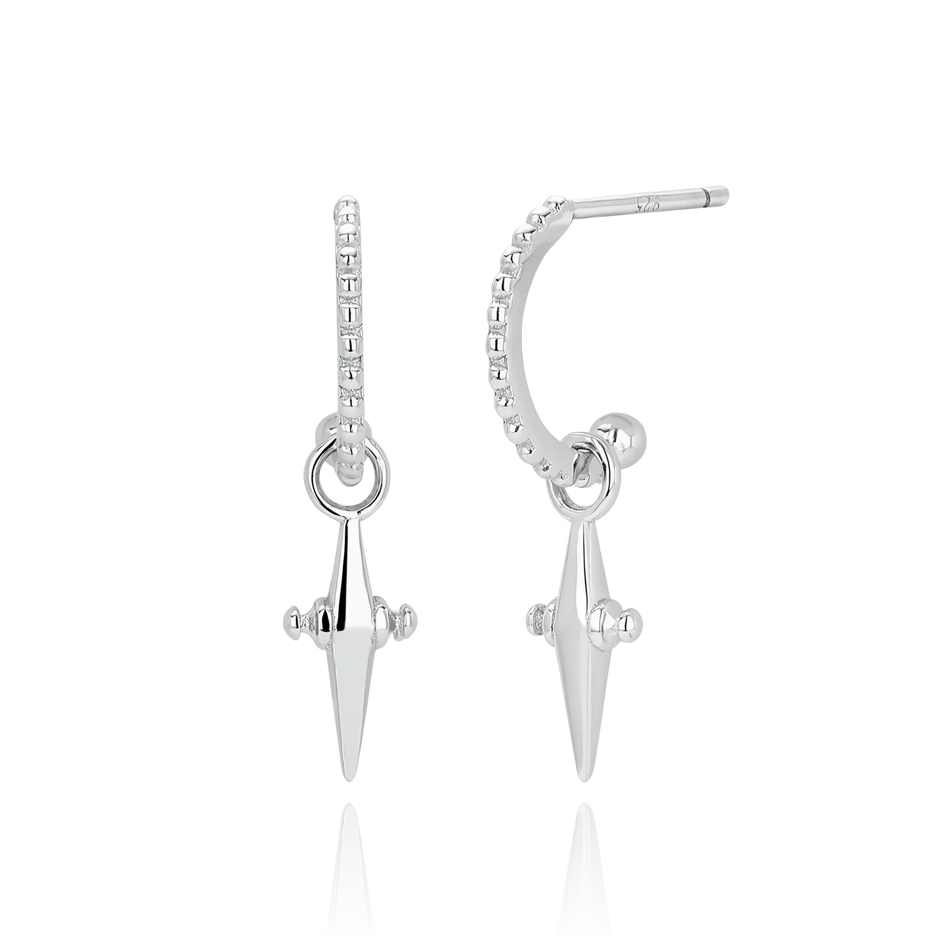 Damen Ohrhänger mit stilvollem Spikes-Design aus 925 Sterling Silber Shop Nory