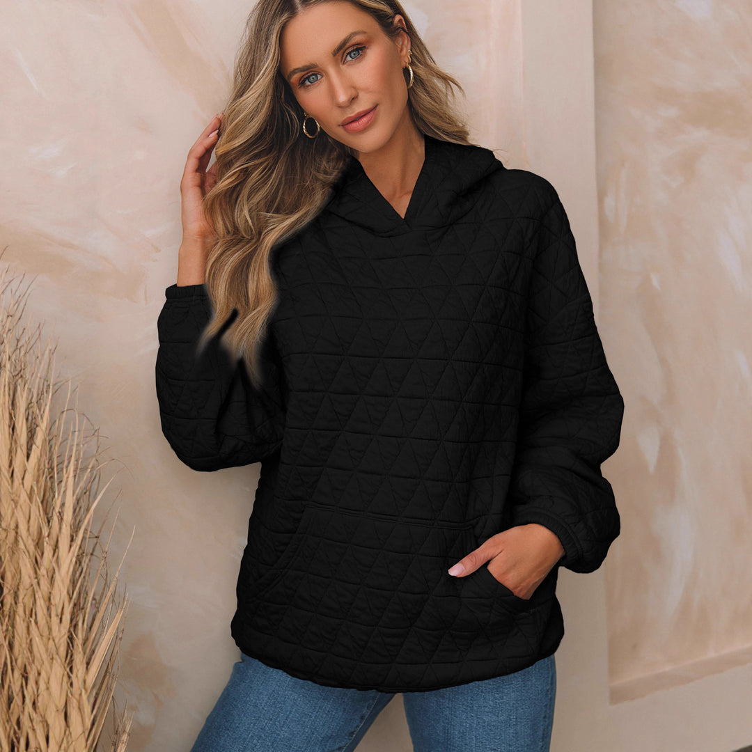 Damen Gepolsterter Stepp-Kapuzenpullover mit Kängurutasche Shop Nory