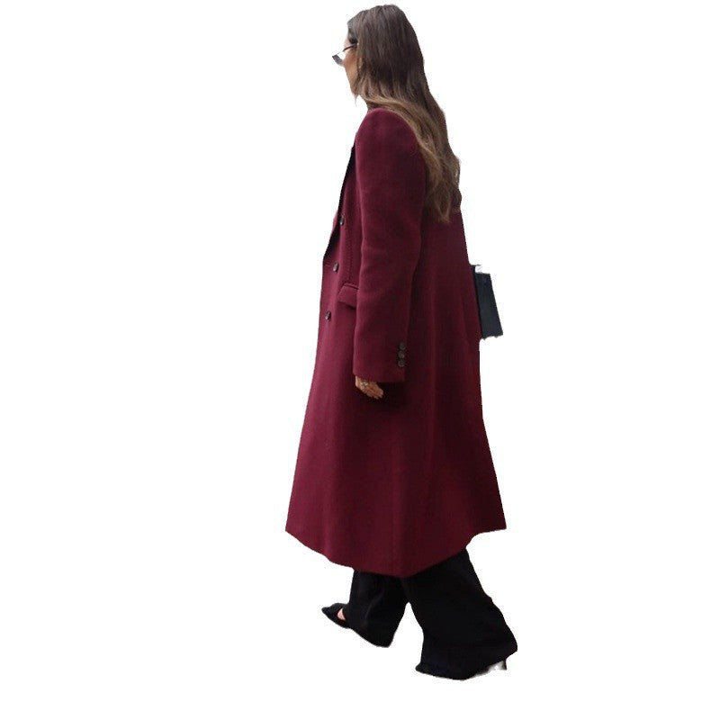 Damen Wool Blend Longcoat Shopnory