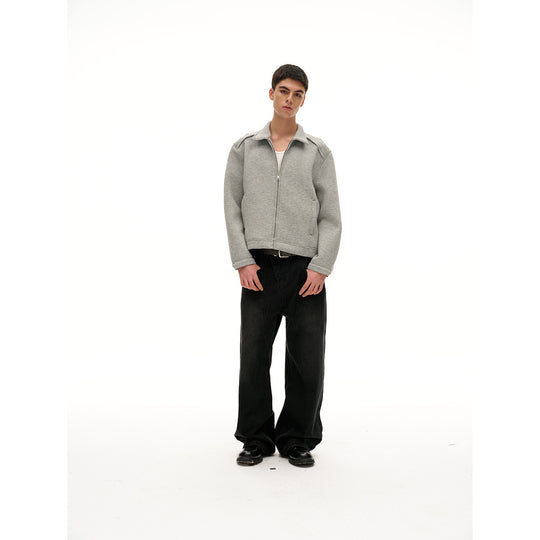 Damen Leichte Boxy‑Sweatjacke mit Hemdkragen, durchgehendem Reißverschluss und verdeckten Seitentaschen Shop Nory