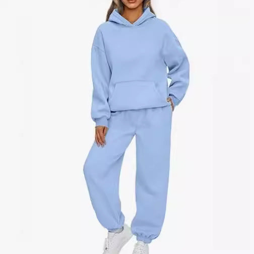 Damen nan Boxy-Hoodie und Palazzo-Jogger Set mit elastischem Knöchelbund Shop Nory