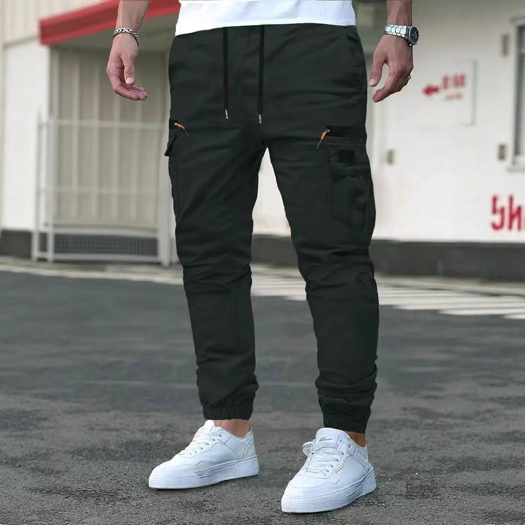 Herren Cargo-Jogginghose mit multifunktionalen Reißverschluss- und Klappentaschen, elastischem Bund & Bündchen Shop Nory