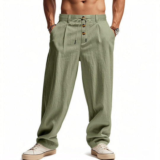 Herren Leinenhose mit Atmungsaktiv & Verstellbarer Kordelzug | ShopNory