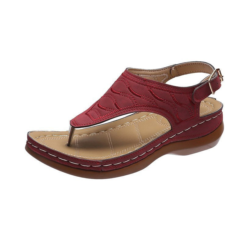 Damen Zehentrenner-Sandalen mit ergonomischem Fußbett und verstellbarem Riemendesign