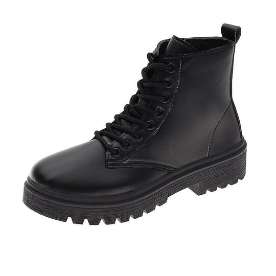 Damen modische Schnürstiefeletten mit robustem Profil