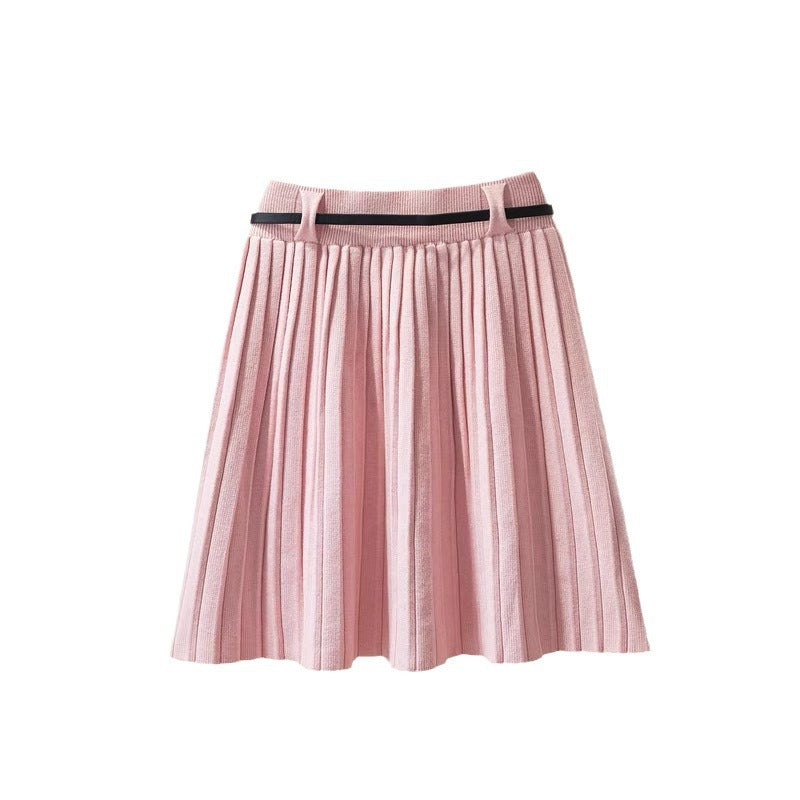 Damen Plissee Midi-Rock mit dekorativem Gummibund Shop Nory